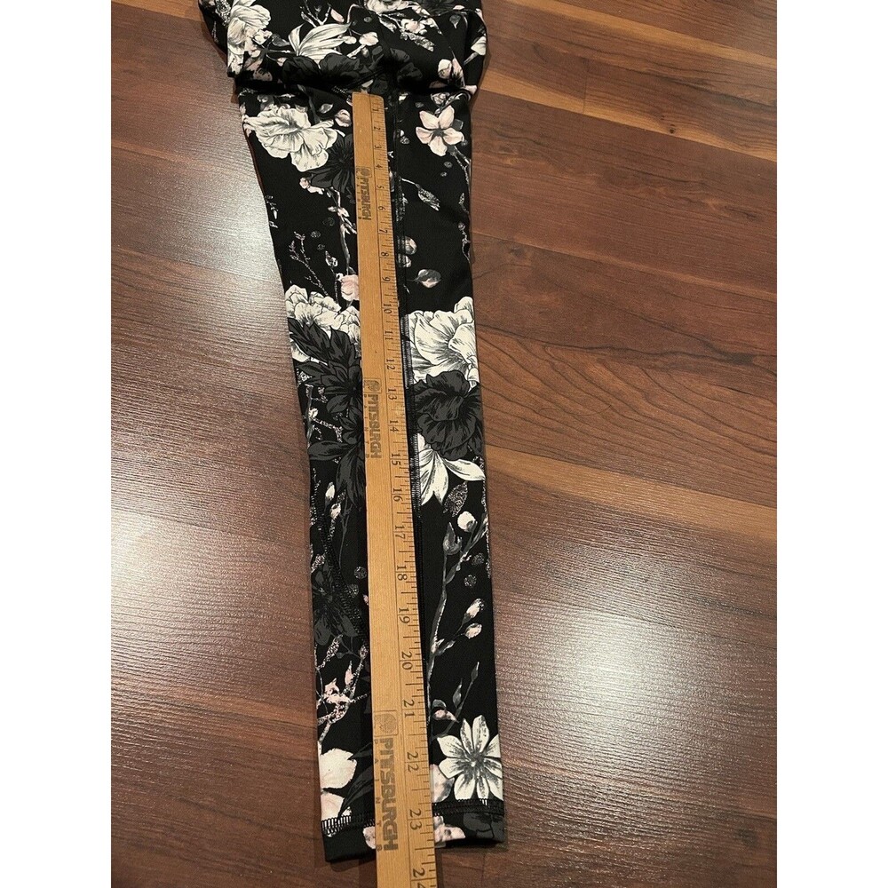 2 Women PINK Victoria's Secret Pants Floral & Solid Black Joggers Leggings Yoga - Picture 6 of 12